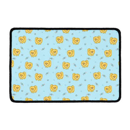 Cartoon Pomeranian Pattern Print Kitchen Mat