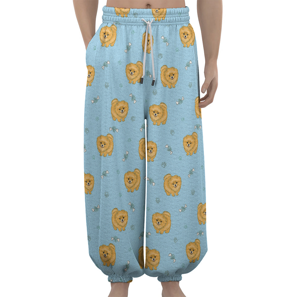 Cartoon Pomeranian Pattern Print Lantern Pants