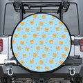 Cartoon Pomeranian Pattern Print Leather Spare Tire Cover