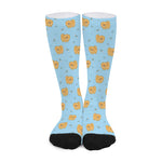 Cartoon Pomeranian Pattern Print Long Socks