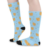 Cartoon Pomeranian Pattern Print Long Socks
