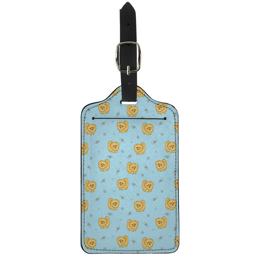 Cartoon Pomeranian Pattern Print Luggage Tag