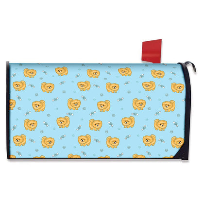 Cartoon Pomeranian Pattern Print Mailbox Cover