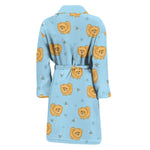 Cartoon Pomeranian Pattern Print Men's Bathrobe