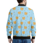 Cartoon Pomeranian Pattern Print Men's Bomber Jacket