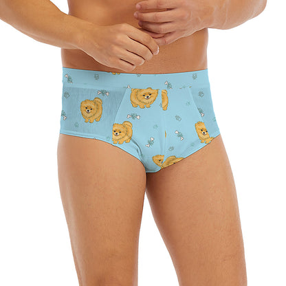 Cartoon Pomeranian Pattern Print Men's Briefs