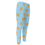 Cartoon Pomeranian Pattern Print Men's Compression Pants