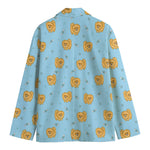 Cartoon Pomeranian Pattern Print Men's Cotton Blazer