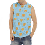 Cartoon Pomeranian Pattern Print Men's Fitness Tank Top