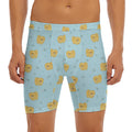 Cartoon Pomeranian Pattern Print Men's Long Boxer Briefs