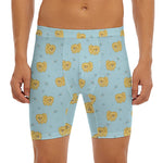 Cartoon Pomeranian Pattern Print Men's Long Boxer Briefs