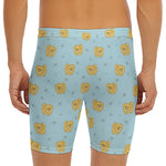 Cartoon Pomeranian Pattern Print Men's Long Boxer Briefs