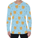 Cartoon Pomeranian Pattern Print Men's Long Sleeve T-Shirt