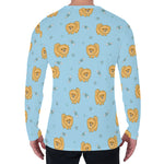 Cartoon Pomeranian Pattern Print Men's Long Sleeve T-Shirt