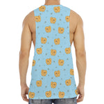 Cartoon Pomeranian Pattern Print Men's Muscle Tank Top