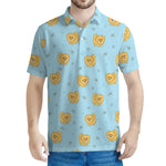 Cartoon Pomeranian Pattern Print Men's Polo Shirt