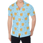 Cartoon Pomeranian Pattern Print Men's Shirt