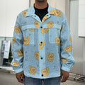 Cartoon Pomeranian Pattern Print Men's Shirt Jacket