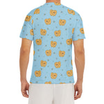 Cartoon Pomeranian Pattern Print Men's Short Sleeve Rash Guard