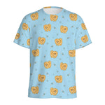 Cartoon Pomeranian Pattern Print Men's Sports T-Shirt