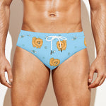 Cartoon Pomeranian Pattern Print Men's Swim Briefs