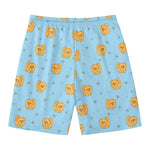 Cartoon Pomeranian Pattern Print Men's Swim Trunks