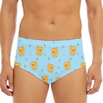 Cartoon Pomeranian Pattern Print Men's Triangle Swim Briefs