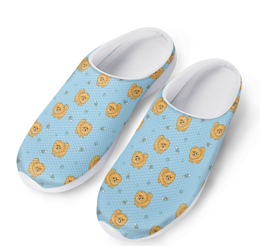 Cartoon Pomeranian Pattern Print Mesh Casual Shoes