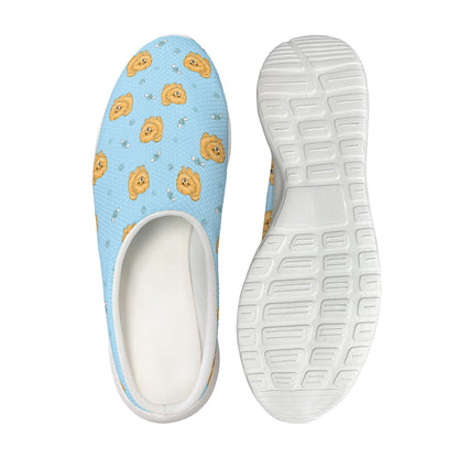 Cartoon Pomeranian Pattern Print Mesh Casual Shoes