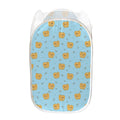 Cartoon Pomeranian Pattern Print Mesh Laundry Hamper