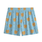 Cartoon Pomeranian Pattern Print Mesh Shorts