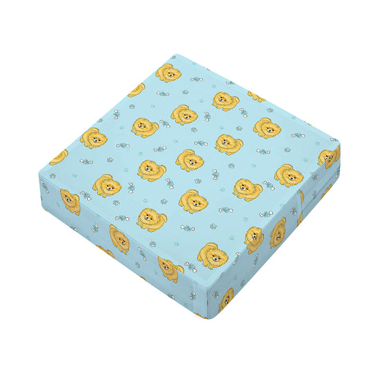 Cartoon Pomeranian Pattern Print Outdoor Seat Cushion Cover