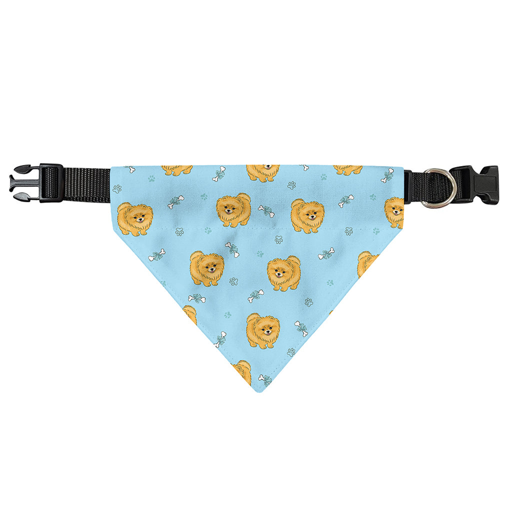 Cartoon Pomeranian Pattern Print Over The Collar Dog Bandana