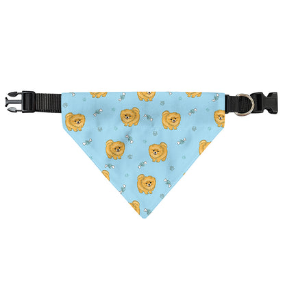 Cartoon Pomeranian Pattern Print Over The Collar Dog Bandana