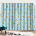 Cartoon Pomeranian Pattern Print Pencil Pleat Curtains