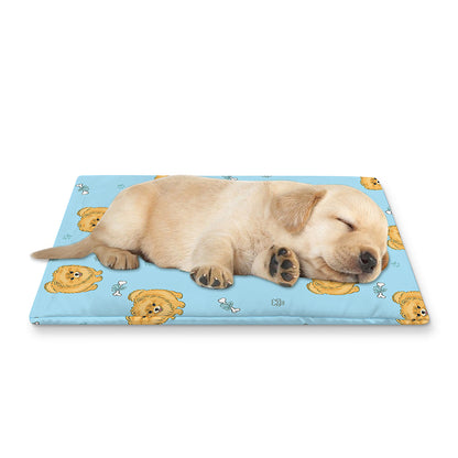 Cartoon Pomeranian Pattern Print Pet Cooling Mat Cover