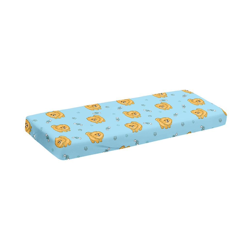 Cartoon Pomeranian Pattern Print Piano Keyboard Cover