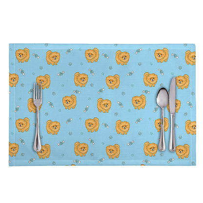 Cartoon Pomeranian Pattern Print Placemat