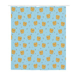 Cartoon Pomeranian Pattern Print Polyester Shower Curtain