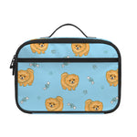 Cartoon Pomeranian Pattern Print Portable Lunch Bag