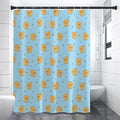 Cartoon Pomeranian Pattern Print Premium Shower Curtain