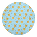 Cartoon Pomeranian Pattern Print Round Blanket