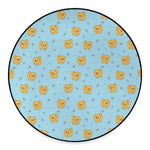 Cartoon Pomeranian Pattern Print Round Floor Mat