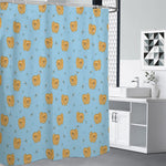 Cartoon Pomeranian Pattern Print Shower Curtain