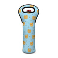 Cartoon Pomeranian Pattern Print Single Neoprene Wine Tote