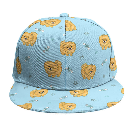 Cartoon Pomeranian Pattern Print Snapback Cap