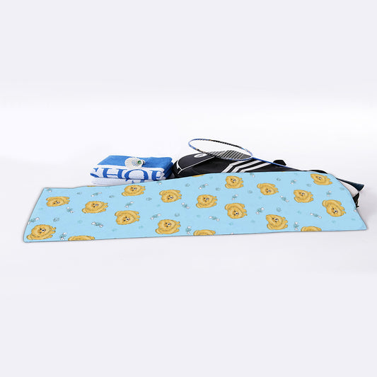 Cartoon Pomeranian Pattern Print Sports Towel