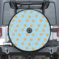 Cartoon Pomeranian Pattern Print Tire Cover With Camera Hole