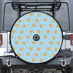 Cartoon Pomeranian Pattern Print Tire Cover With Camera Hole