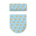 Cartoon Pomeranian Pattern Print Toilet Lid And Tank Cover Set
